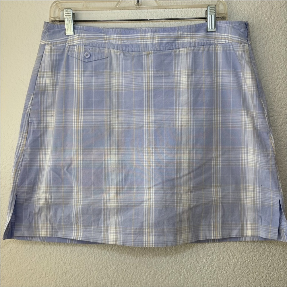 Izod Women's Lavender Plaid Skort 8 Performance Stretch Golf Pickleball Tennis